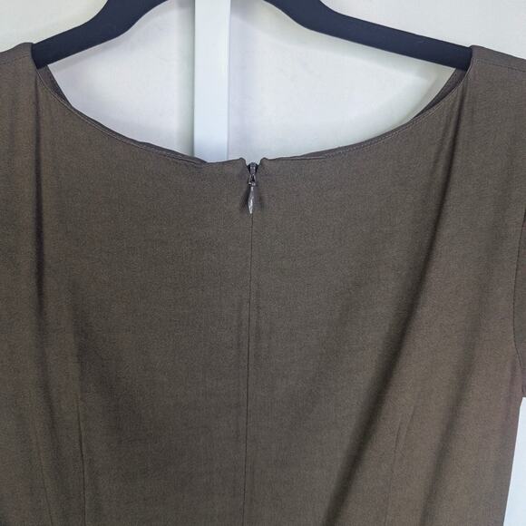 Theory Dress Womens 2 Brown Academia Smart Casual Polished Minimalist Career - Picture 8 of 9